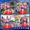 4th of July Inflatables 8 FT Large Rocket Outdoor Decorations with Built-in LEDs, Patriotic Memorial Independence Day Blow Up Inflatable for Parade Indoor Party Porch Lawn Garden Yard Decor